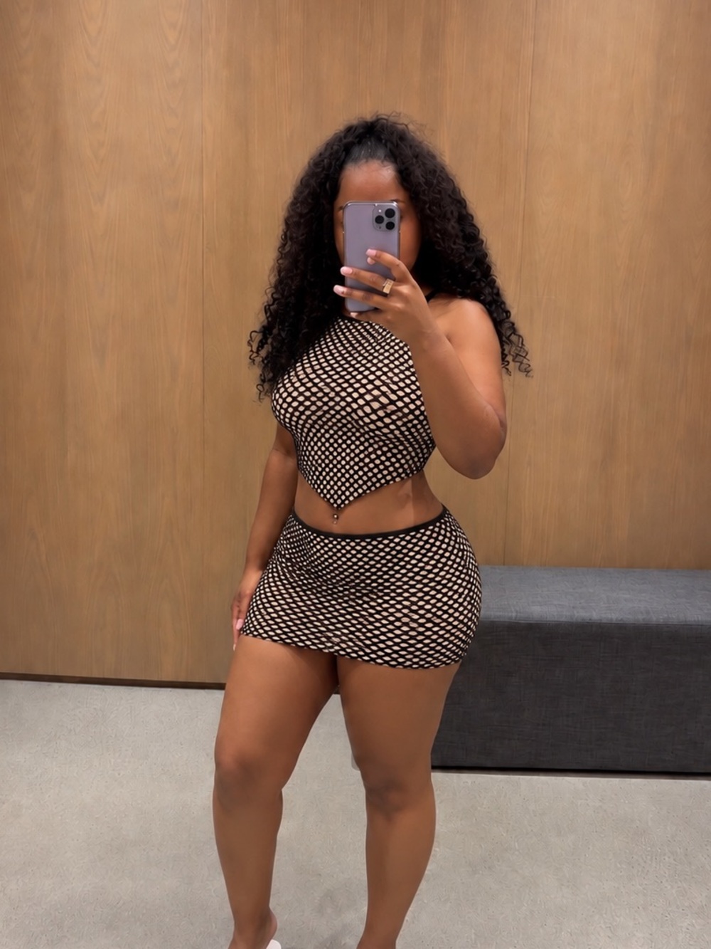 Fashion Nova Black Mesh Mini Skirt